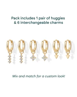 PAVOI Charms|Huggies-Mix and Match Huggie and Flower Charm Set