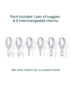 PAVOI Huggies|Charms-Mix and Match Huggie and Pearl Charm Set