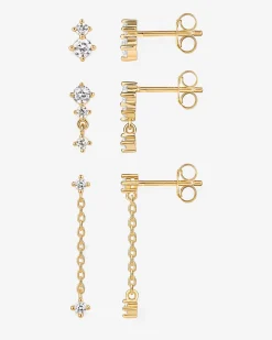 PAVOI Dangle & Threader|Studs-Mix and Match Stud and Dangle 3 Pack