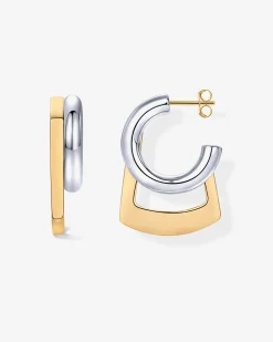 PAVOI Statement|Hoops-Mixed-Metal Geometric Hoops