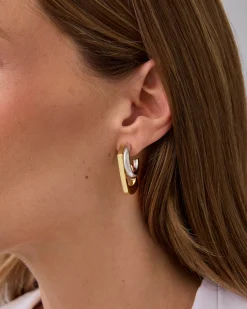 PAVOI Statement|Hoops-Mixed-Metal Geometric Hoops