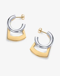 PAVOI Statement|Hoops-Mixed-Metal Geometric Hoops