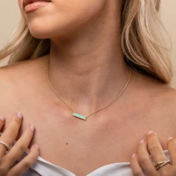PAVOI Pendants-Opal Bar Necklace