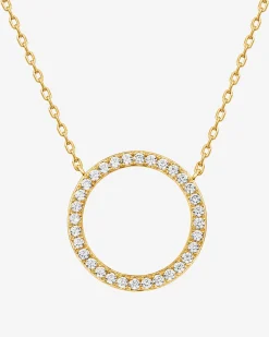 PAVOI Pendants-Open Circle Pendant Necklace