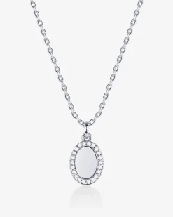 PAVOI Pendants-Oval Cubic Zirconia Pendant Necklace