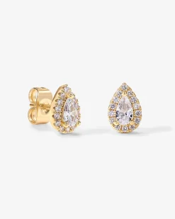 PAVOI Studs-Pear Halo Studs