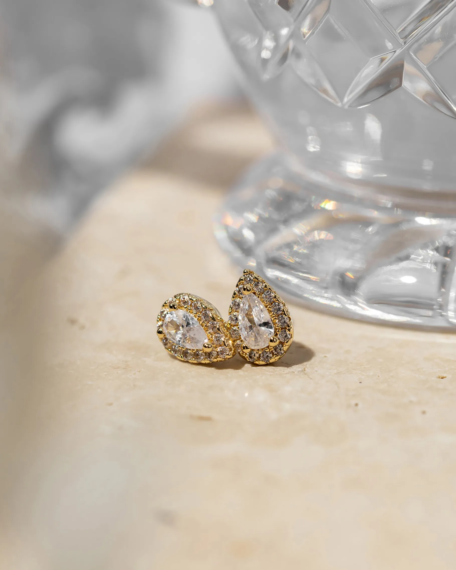 PAVOI Studs-Pear Halo Studs