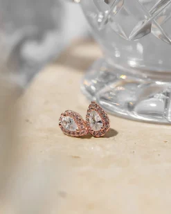 PAVOI Studs-Pear Halo Studs