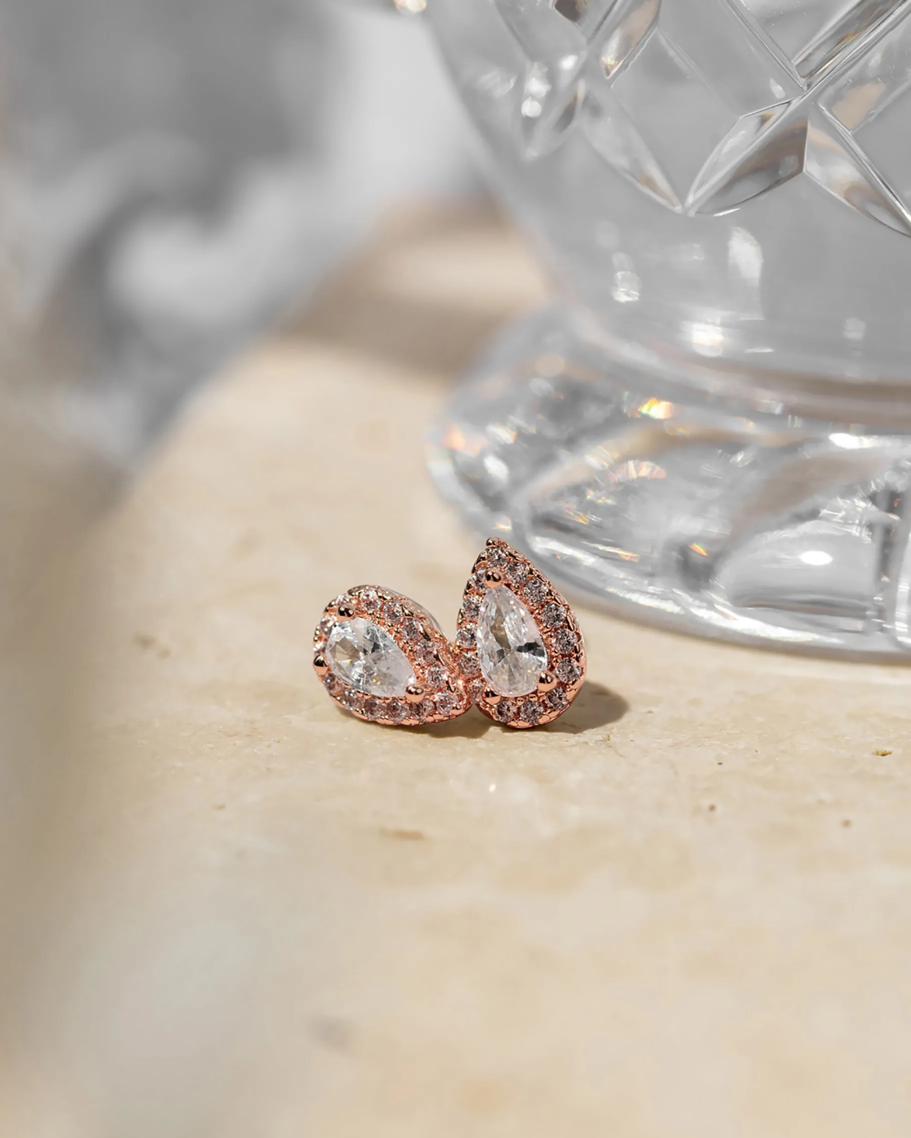 PAVOI Studs-Pear Halo Studs