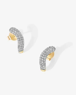 PAVOI Studs|Huggies-Rhodes Cubic Zirconia Wavy Studs