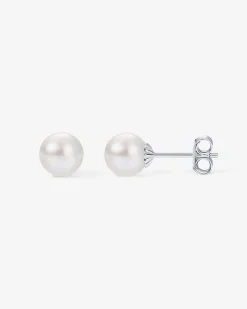 PAVOI Studs-Round White Freshwater Cultured Pearl Earrings