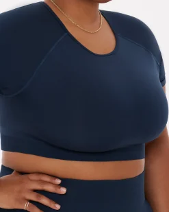 PAVOI Short & Long Sleeve Tops|High Support Bras-Seamless High-Support Short Sleeve Workout Crop Top