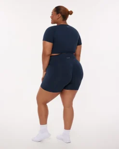 PAVOI Short & Long Sleeve Tops|High Support Bras-Seamless High-Support Short Sleeve Workout Crop Top
