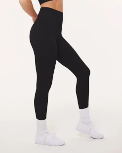 PAVOI Full Length-Seamless Ribbed Full-Length High-Waisted Leggings