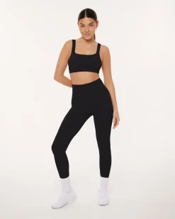 PAVOI Full Length-Seamless Ribbed Full-Length High-Waisted Leggings