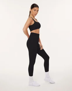 PAVOI Full Length-Seamless Ribbed Full-Length High-Waisted Leggings