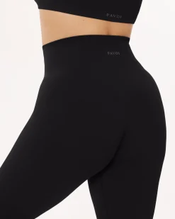 PAVOI Full Length-Seamless Ribbed Full-Length High-Waisted Leggings