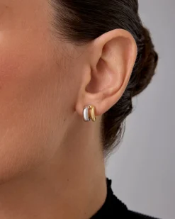 PAVOI Huggies-Seeing Double Two-Tone Hoops
