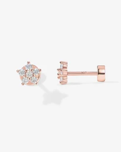 PAVOI Flat Backs|Studs-Shinny Flower Stud Screw Back Earrings