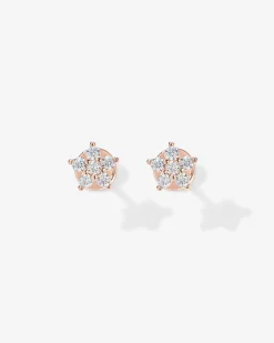 PAVOI Flat Backs|Studs-Shinny Flower Stud Screw Back Earrings