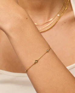 PAVOI Chain-Simulated Diamond Cross Station Chain Bracelet