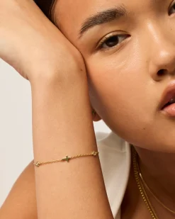 PAVOI Chain-Simulated Diamond Cross Station Chain Bracelet