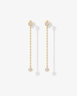 PAVOI Dangle & Threader-Simulated Diamond Drop Earrings