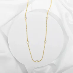PAVOI Chains-Simulated Diamond Station Necklace
