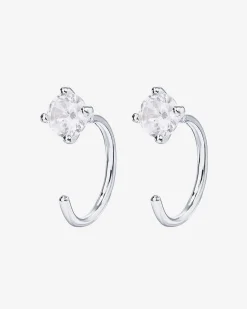PAVOI Huggies-Solitaire Half Hoop Huggie