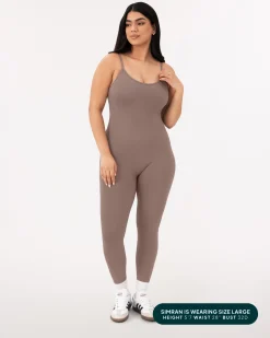 PAVOI Jumpsuits|Onesies-Spaghetti Strap Full-Length One Piece Workout Jumpsuit