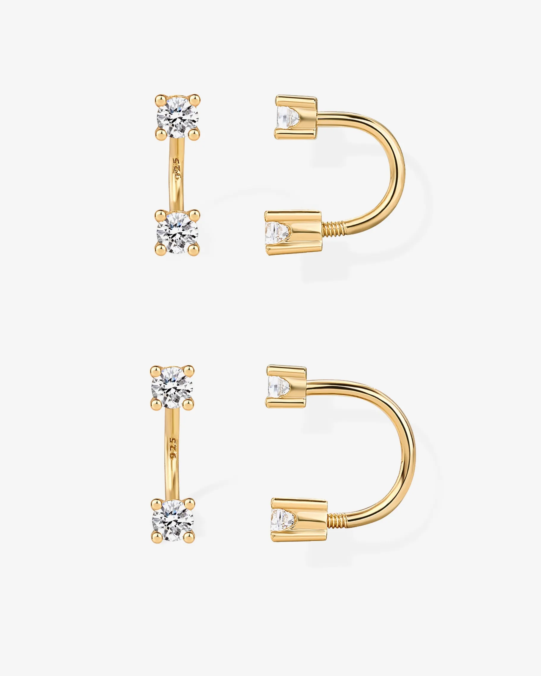 PAVOI Studs|Huggies-Sparkle Half Hoop Huggie