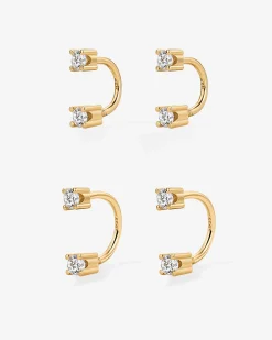 PAVOI Studs|Huggies-Sparkle Half Hoop Huggie