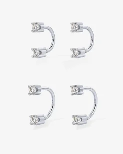 PAVOI Studs|Huggies-Sparkle Half Hoop Huggie
