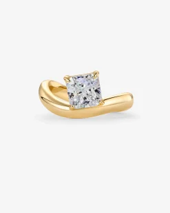 PAVOI Statement|Statement-Square Cubic Zirconia Solitaire Wavy Ring