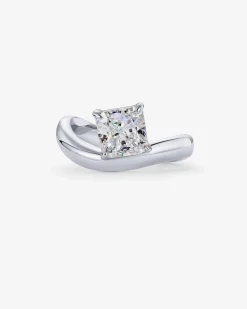 PAVOI Statement|Statement-Square Cubic Zirconia Solitaire Wavy Ring