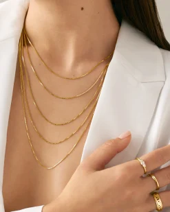 PAVOI Italian Chains|Chains-Stackable Thick Square Box Chain Necklace