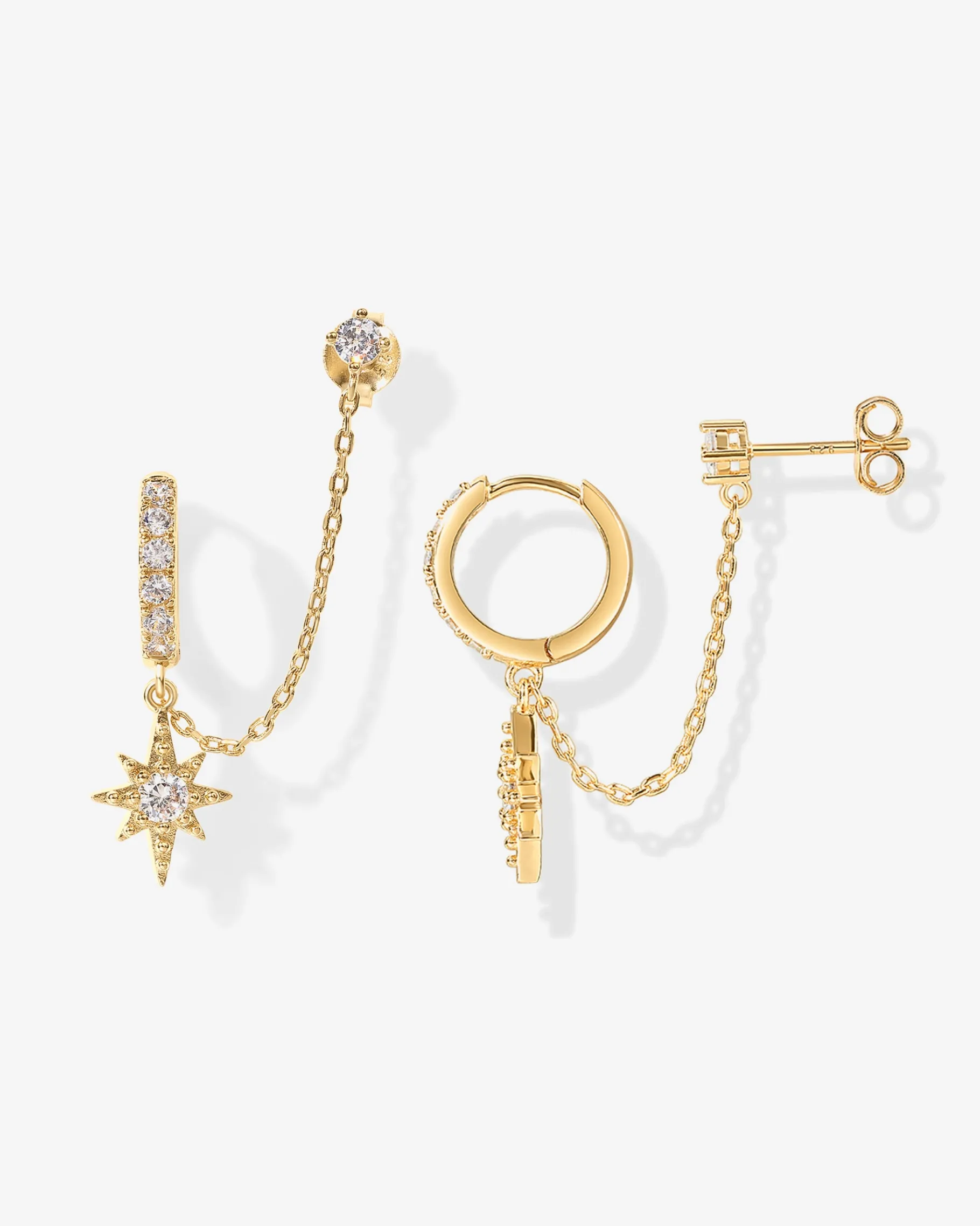 PAVOI Chain Earrings|Dangle & Threader-Starlight Chained Huggie Earrings