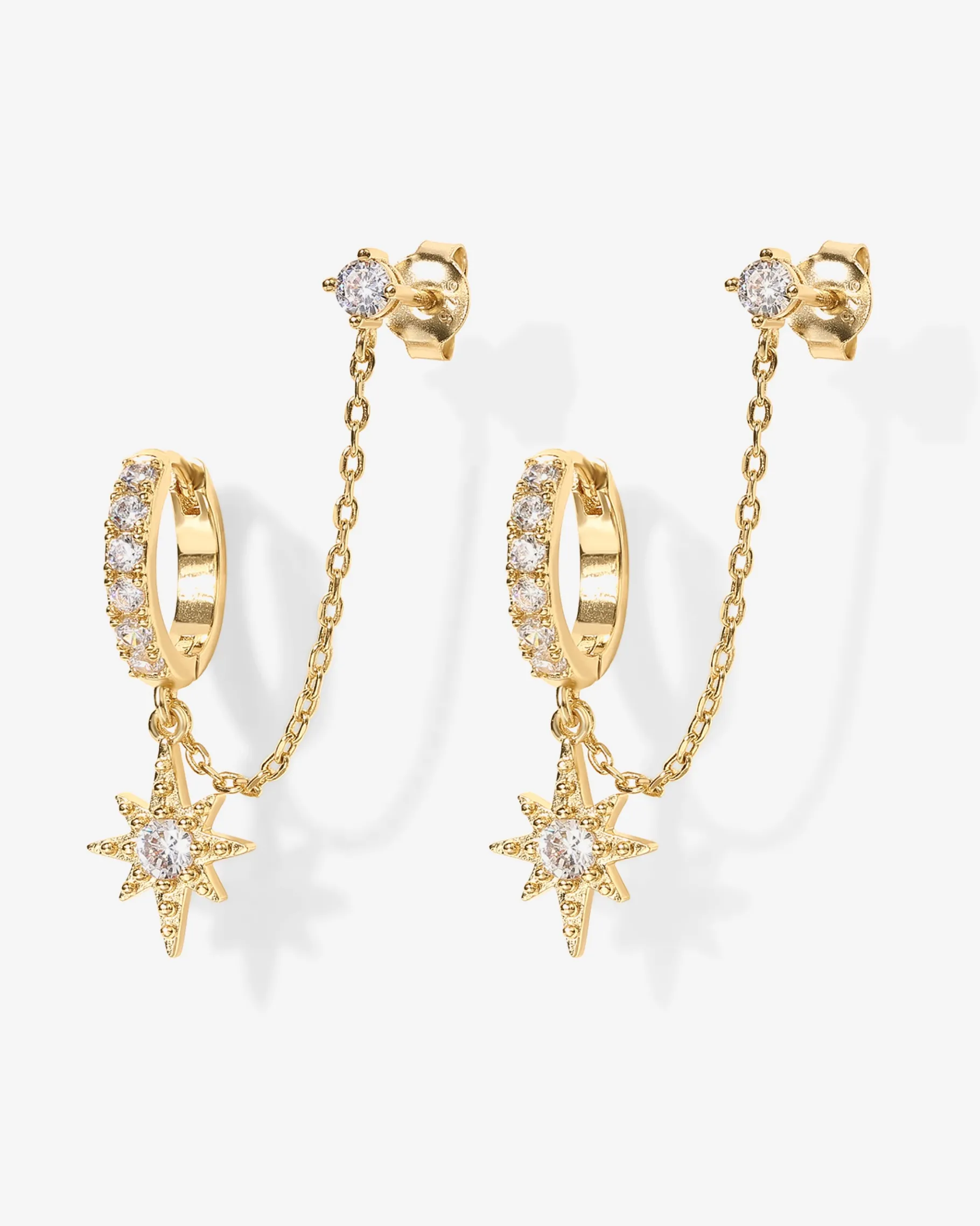 PAVOI Chain Earrings|Dangle & Threader-Starlight Chained Huggie Earrings
