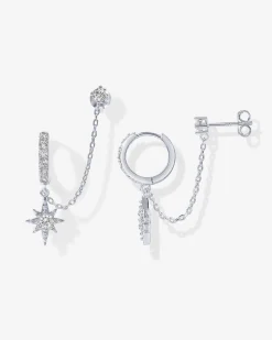 PAVOI Chain Earrings|Dangle & Threader-Starlight Chained Huggie Earrings