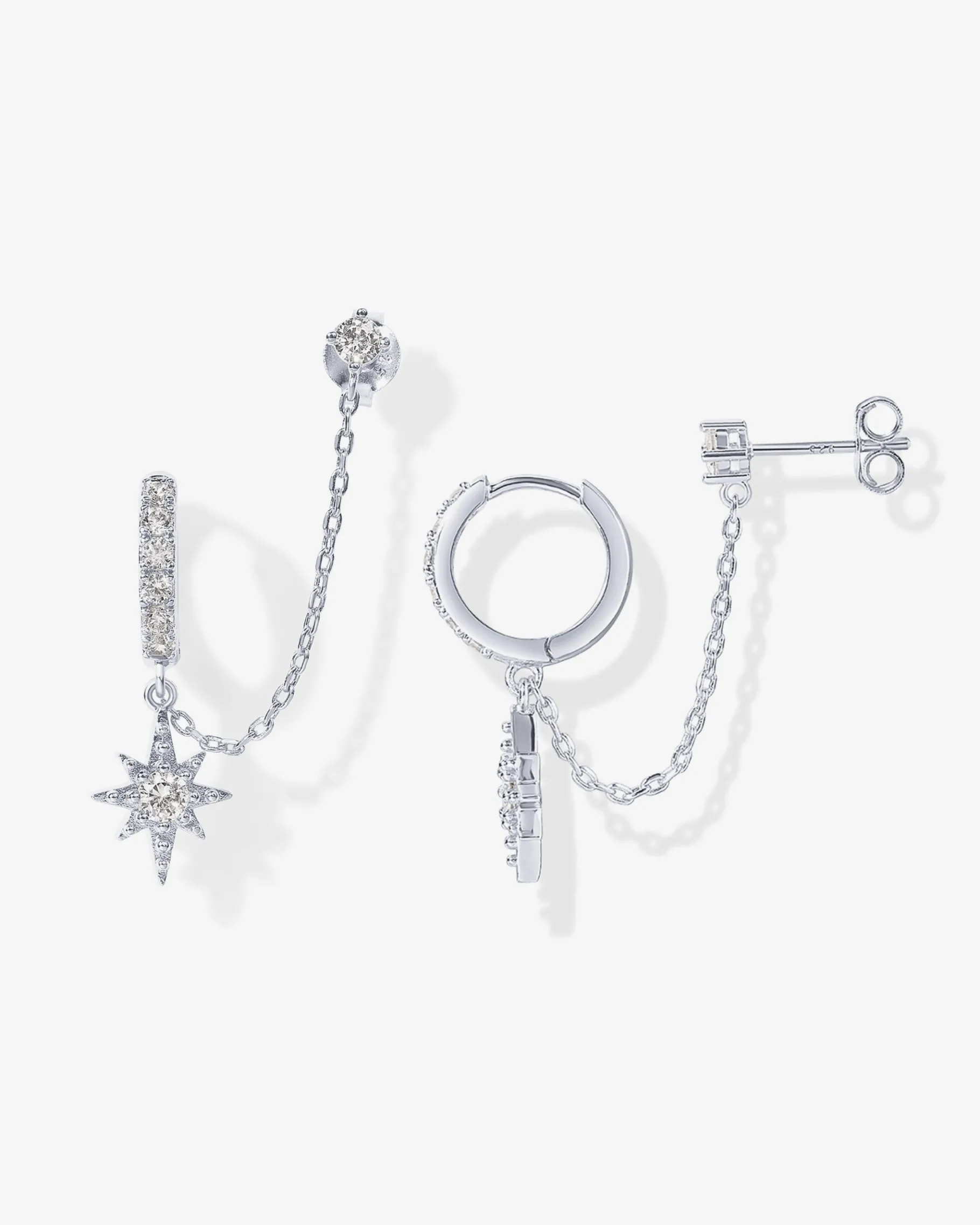 PAVOI Chain Earrings|Dangle & Threader-Starlight Chained Huggie Earrings
