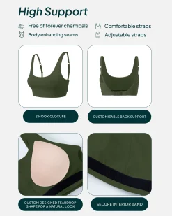 PAVOI High Support Bras|Bras-Supportive High-Support Padded Convertible Sports Bra