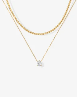 PAVOI Pendants|Layered-Teardrop Solitaire Layered Necklace Set