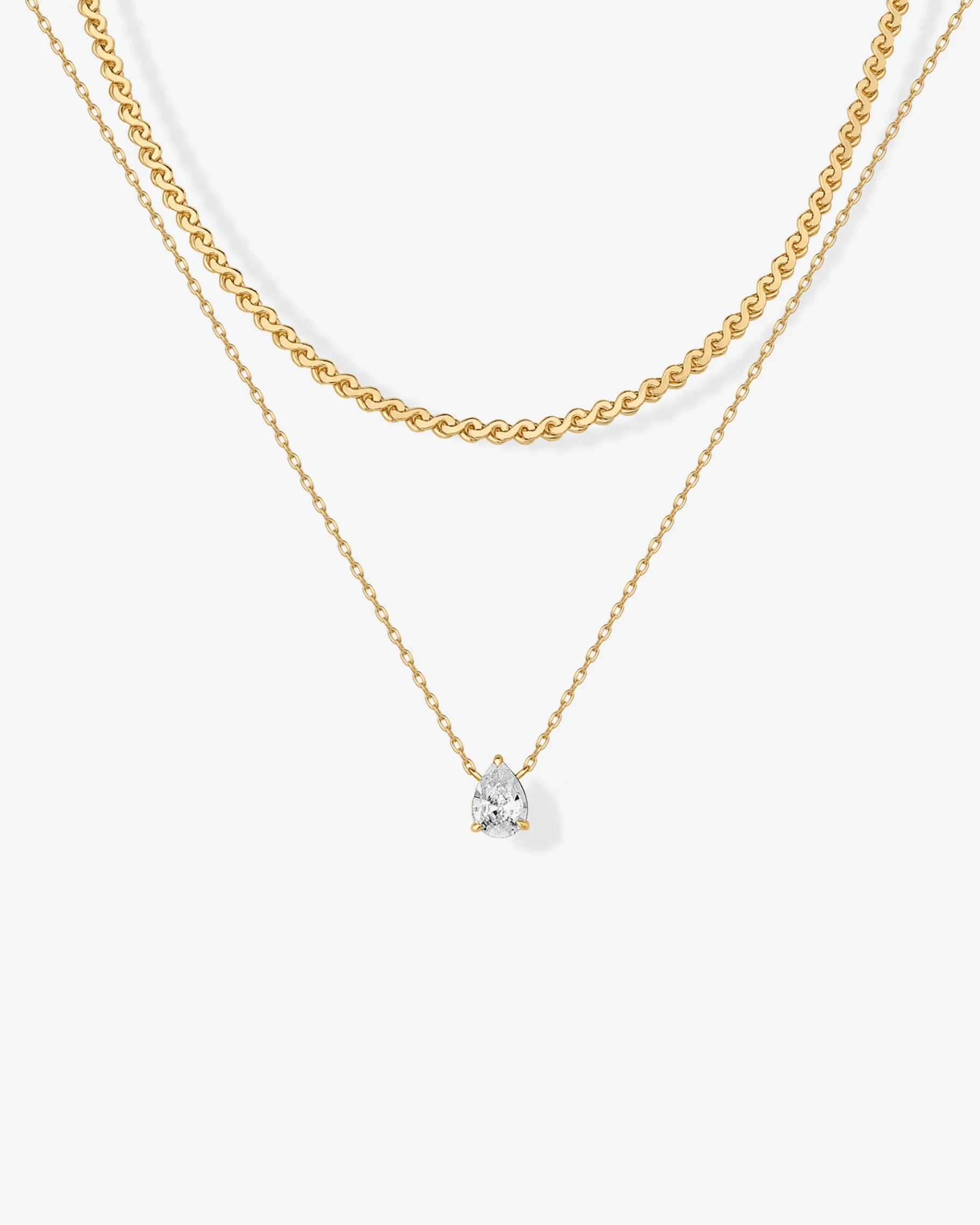 PAVOI Pendants|Layered-Teardrop Solitaire Layered Necklace Set