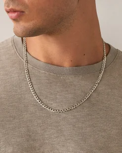 PAVOI Italian Chains|Chains-Thick Super Flat Curb Link Chain Necklace