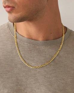 PAVOI Italian Chains|Chains-Thick Super Flat Curb Link Chain Necklace