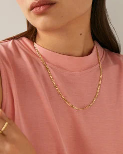 PAVOI Italian Chains|Chains-Thin Super Flat Curb Link Chain Necklace