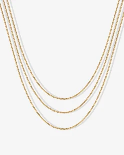 PAVOI Layered|Chains-Three Layered Chain Necklace