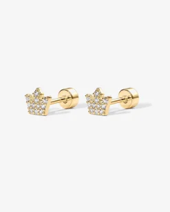 PAVOI Flat Backs|Studs-Tiny Crown Screw Back Studs