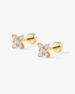 PAVOI Flat Backs|Studs-Tiny Flower Screw Back Stud