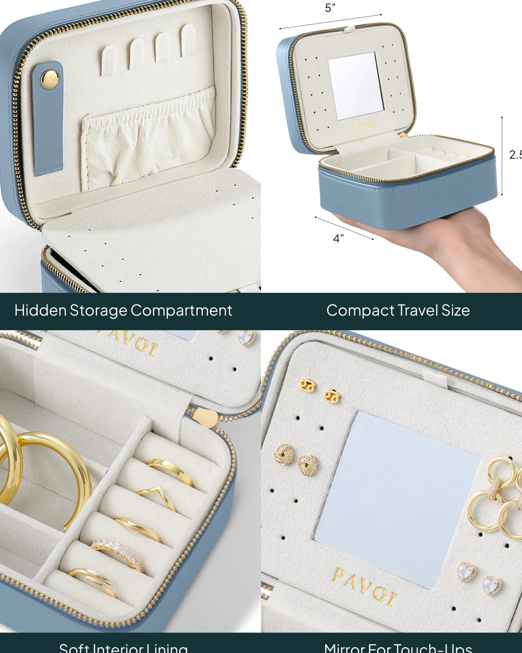PAVOI Jewelry Box-Travel Jewelry Box